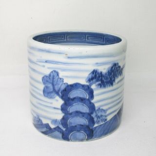 H462: Real Japanese Old Imari Blue - And - White Porcelain Ware Incense Burner 1