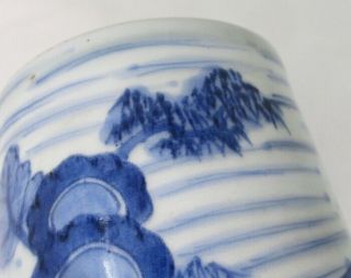 H462: Real Japanese OLD IMARI blue - and - white porcelain ware incense burner 1 2