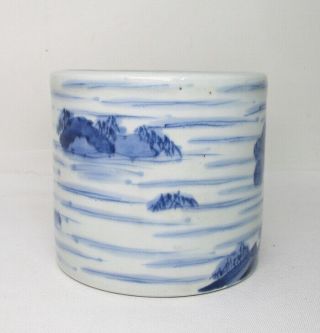 H462: Real Japanese OLD IMARI blue - and - white porcelain ware incense burner 1 5