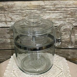 Vintage Pyrex Flameware 9 Cup Glass Percolator Coffee Pot 7759 H