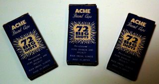 Three Vintage Single Shot Cap Boxes - Acme Sparkler & Specialty,  1950 