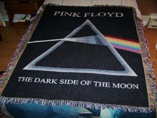 Vintage Pink Floyd The Dark Side Of The Moon Lp Woven Throw Blanket Tapestry