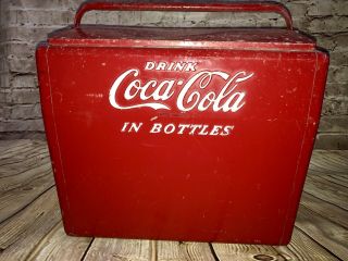 Vintage Coca - Cola Metal Cooler Drink Coca Cola In Bottles Rusty Corroded Old 3