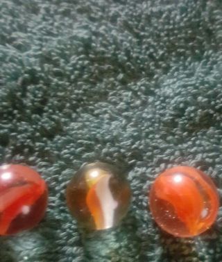 Old antique vintage clear glass marbles with color swirl late 1800 ' s - 1920 ' s. 5