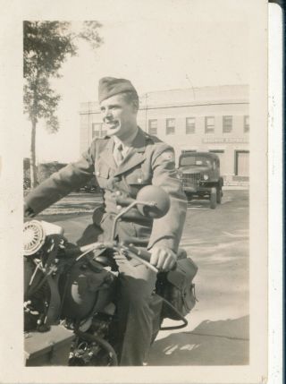 Wwii 1940s Usaaf Atc 7th F Gp Hq Great Falls Mt Photo Me Motorcycle 902nd Gs Mp