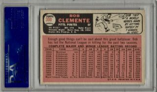1966 TOPPS ROBERTO CLEMENTE 300 PSA 8 NM - MT RARE HIGH - END CARD 2