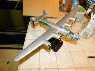 Vtg.  Toys & Models Corp.  USAAF B - 24J Liberator Mahogany Wood Airplane Desk Top 2