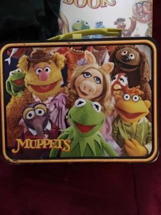 Vintage 1978 The Muppet Show Metal Lunch Box With Plastic Thermos Kermit
