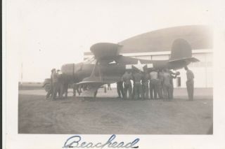 Wwii 1944 Usaaf Atc 7th Fs Bismark Nd Airplane Photo Bi - Plane Beechcraft