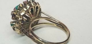 Vintage 14K GOLD Ruby Sapphire Emerald HAREM Princess Ring 6.  1g Not Scrap s7.  5 8