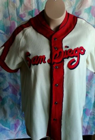 Vintage Wool San Diego Baseball Jersey Ebbets Field Flannels Extra Large