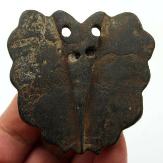 V107 Antique China Han Dynasty Meteorite Jade Butterfly Amulet Pendant 2.  8 