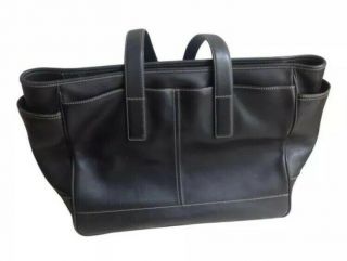 Coach Vintage Hampton Diaper/laptop Tote Black Chocolate Brown Leather Bag