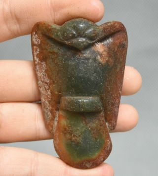 2.  8 " Old Chinese Hongshan Culture Jade Carved Eagle Birds Pendant Amulet