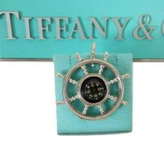Vintage Tiffany &co Sterling Silver 925 Ship Wheel Compass Charm