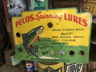 Vintage Fishing Counter Display Fishing Sign Store
