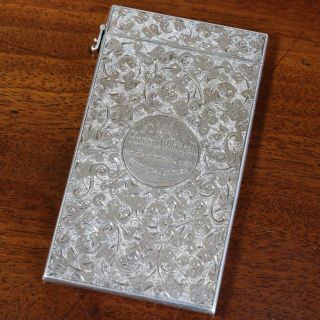 An Antique Victorian Sampson Mordan Silver Calling Card Case,  London 1886.