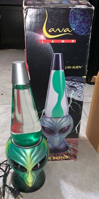 1990s Vintage " Icon Series " Lav - Alien Lava Lite Lamp 17 " Dimmable Rare W/box