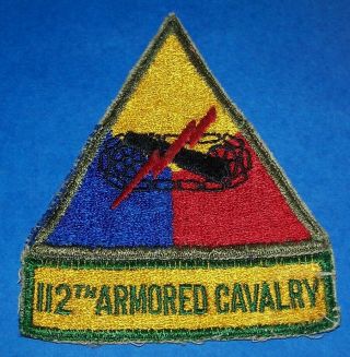 Cut - Edge Post Ww2 112th Armored Cavalry Patch Off Uniform (glows)