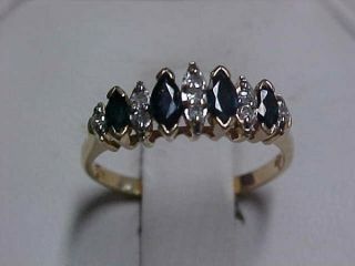 Estate.  50ctw Natural Deep Blue Sapphire & Diamond Accent Ring 14k Yellow Gold
