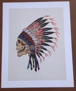Grateful Dead Spring 1990 Wes Lang Warrior Skull Print Rare Le 250