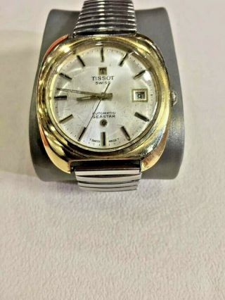 vintage TISSOT SEASTAR AUTOMATIC SWISS MEN WATCH GOLD PLATTED 2