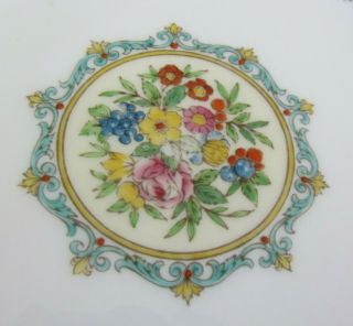 Vintage Minton England Hand Painted Floral Porcelain Plate Sterling Silver Trim 4