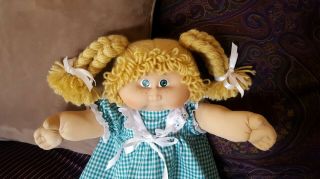 Vintage RARE Cabbage Patch JESMAR Doll SIX BRAIDS FRECKLES GREEN EYES Spain 2