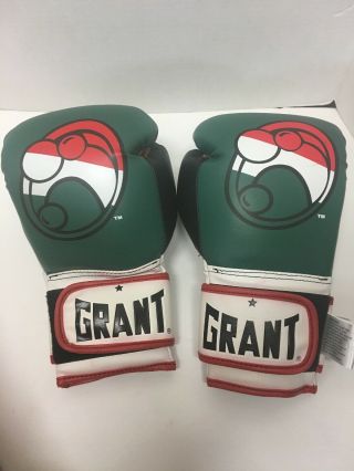Vintage Grant Boxing Gloves 14 oz Green White Red Evander Holyfield 2