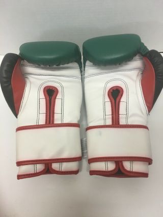 Vintage Grant Boxing Gloves 14 oz Green White Red Evander Holyfield 3