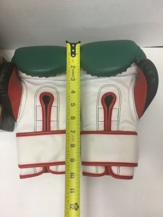Vintage Grant Boxing Gloves 14 oz Green White Red Evander Holyfield 5