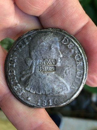¡¡ Rare Silver 8 Reales Mexico Countermark Monclova 1812 Coin
