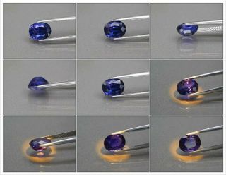 Rare 2.  41ct 8.  3x6.  5mm IF Oval Natural Color Change Sapphire,  Heated Only 4