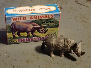 Animal Kingdom By Marx Rhinoceros 17 Of 24 Mk 6506 Taiwan Box 1969