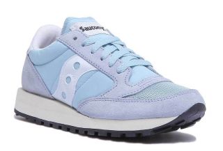 Saucony Jazz Vintage Women Suede Trainers In Blue White Size Uk 3 - 8