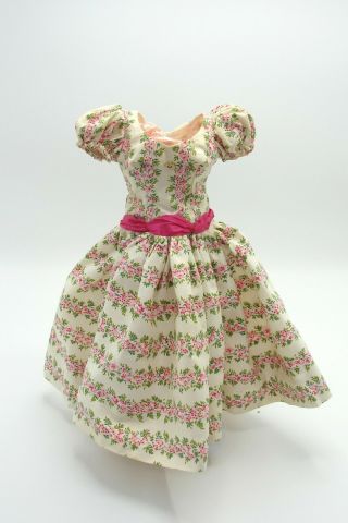 Hard To Find Madame Alexander 1956 Cissy Tagged Dress - Rows Of Roses
