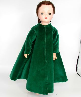 Madame Alexander 1956 Cissy Tagged Green Velvet Swing Coat