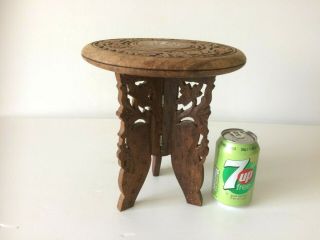 Vintage Small Carved Wooden Middle Eastern/Oriental Table 3