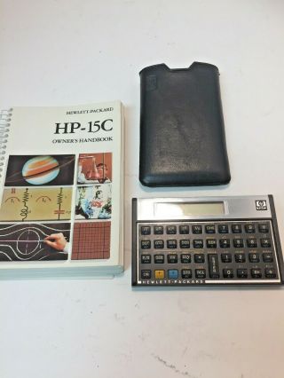 Vintage Hp 15c Scientific Calculator W/ Soft Case And Owner 