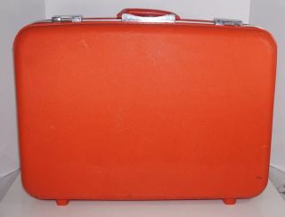 vintage oshkosh luggage Orange.  Travel Case.  Vintage Luggage 2