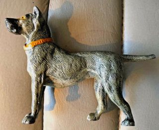 Cold Painted Metal Mastiff Great Dane Dog Antique Statue Sculpture 4 " Figure