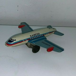 Vintage Japan Tin Toy,  Sabena Airlines,  Jet Airplane (friction Drive)