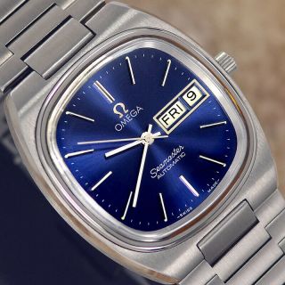 Vintage Omega Seamaster Automatic Day&date Blue Dial Analog Dress Men 