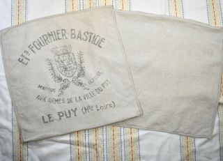 2 Restoration Hardware Fornier Bastide Vtg French Mill Linen Pillow Cover 22”
