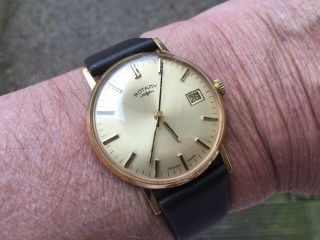 Vintage Mans Rotary Gold Watch 5