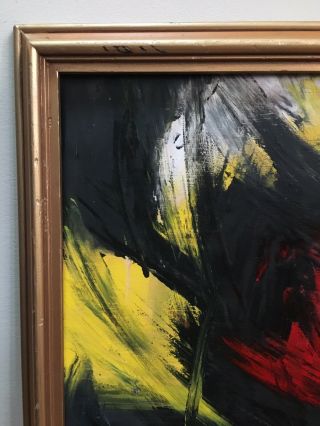 Vintage Mid Century Modern Abstract Oil Painting Framed 2