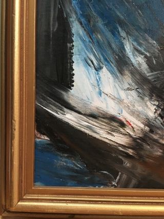 Vintage Mid Century Modern Abstract Oil Painting Framed 4