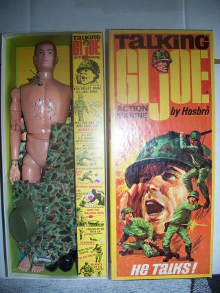 Vintage 1967 G.  I.  Joe Talking Soldier W/ Marine Box