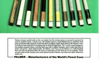 80 ' s NOS Vintage Palmer Model PM - 10 Pool Cue Butt ONLY L@@K 8