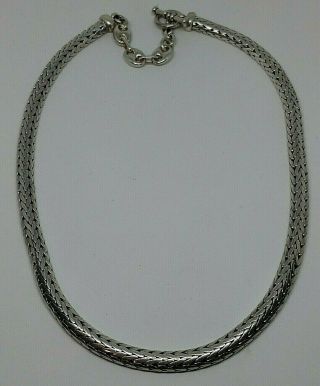 Vtg Heavy Sterling Silver Suarti Bali Byzantine Weave Necklace 20.  5 Inch 97 Gram